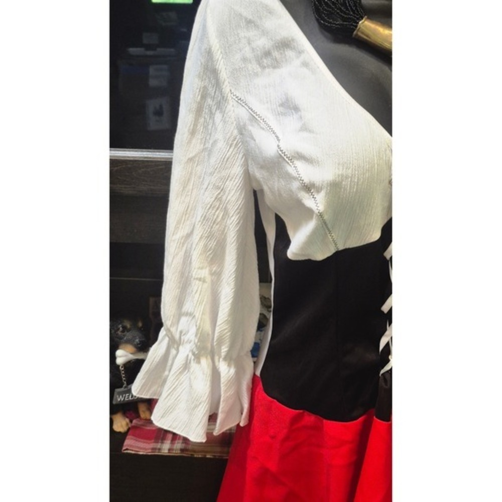 Leg Avenue Pirate Tavern Wench Dress XL Renaissance Cosplay Halloween Red White - Picture 4 of 11